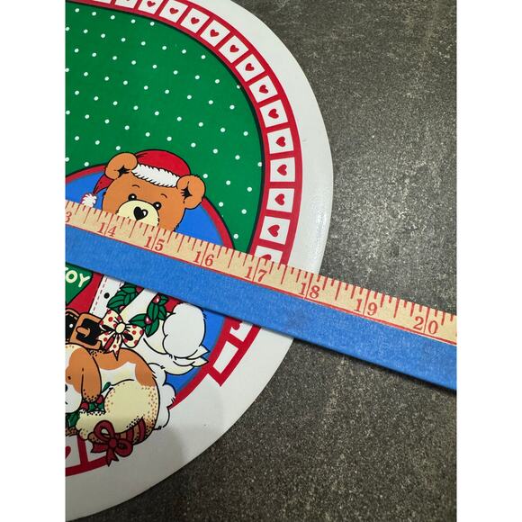 Holiday Vinyl Friends at Christmas Placemats VTG 1988 Franco Bear Cat Dog Goose - Picture 3 of 7